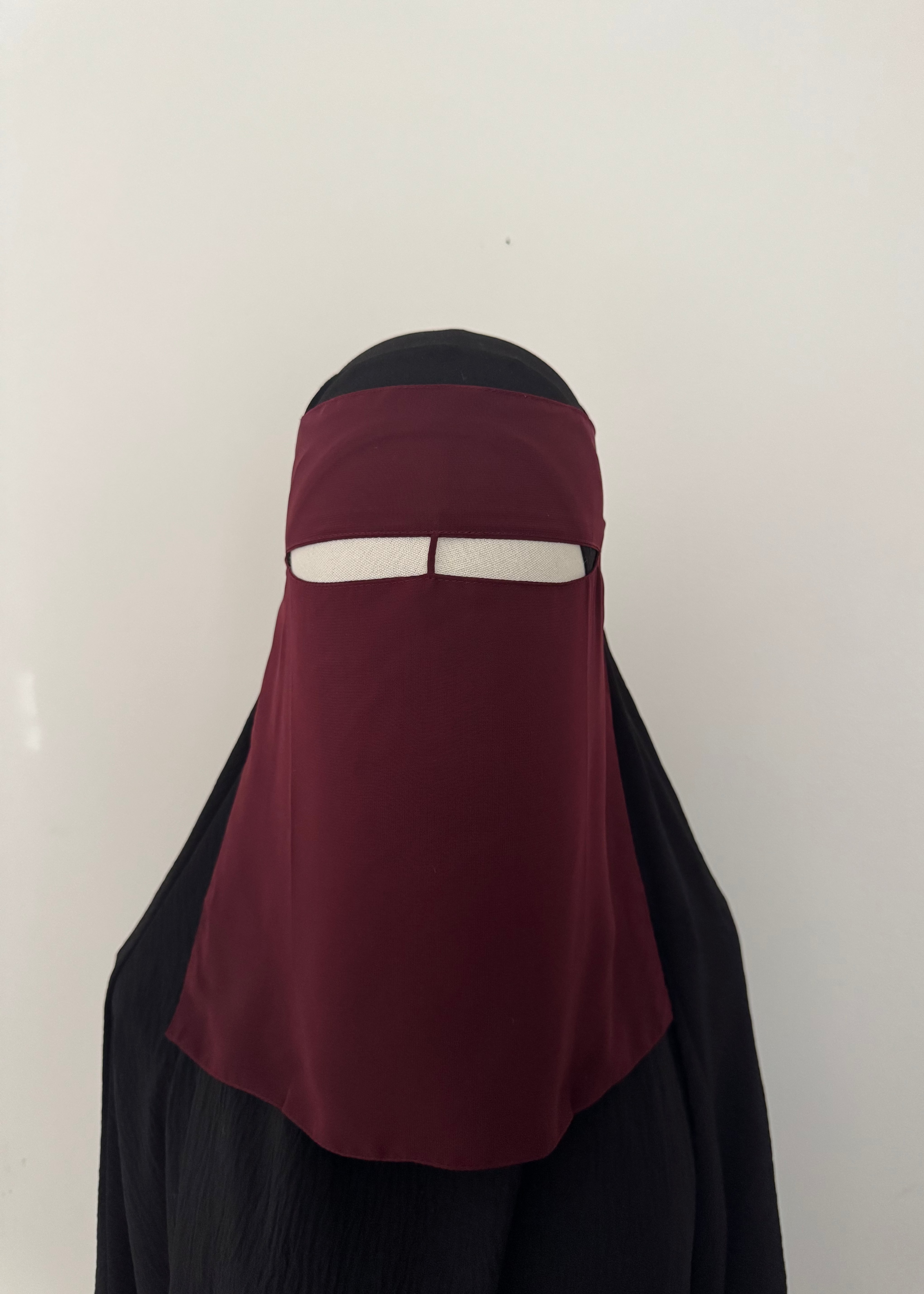 10" Nose String Burgundy Niqab