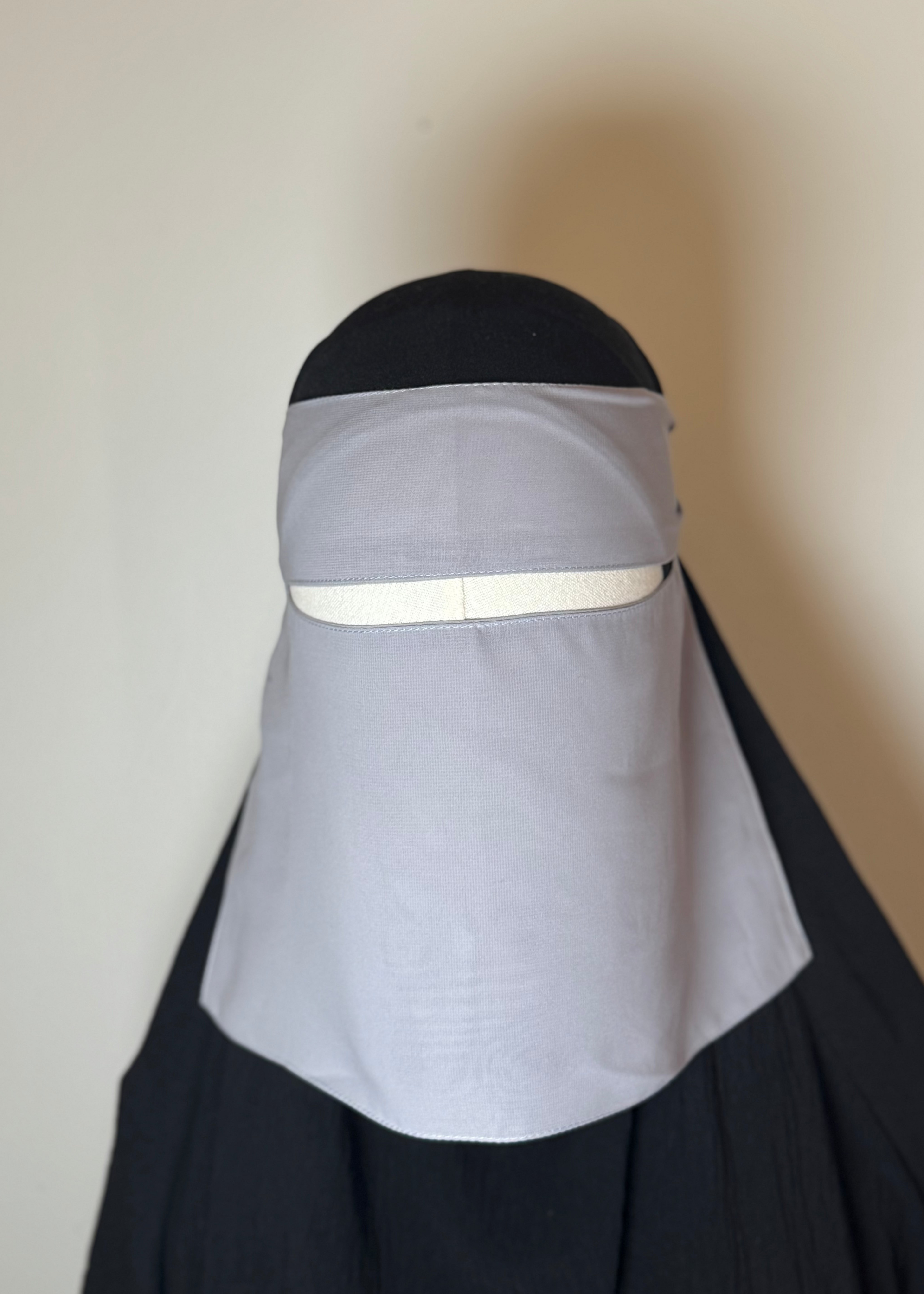7" Niqab- Pale Grey