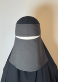 7" Niqab- Dark Grey